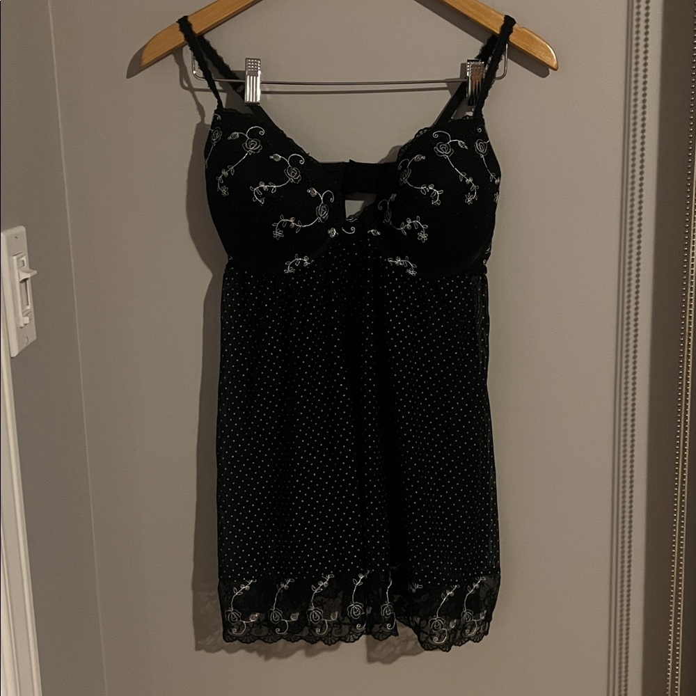 Blush Black & White Polka Dot Slip XL